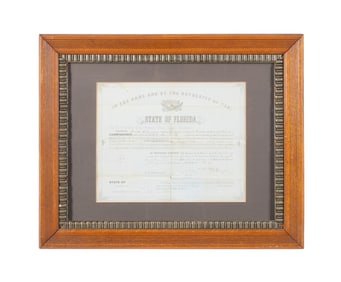 W.D MOSELEY 1ST FLORIDA GOVERNOR SIGNED COMMISSION