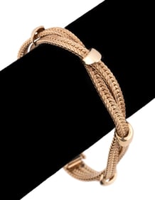 14K YELLOW GOLD TWISTED ROPE MOTIF BRACELET