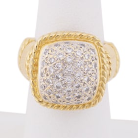ETRUSCAN STYLE DIAMOND RING SET IN 18K YG