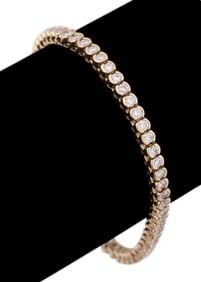 4 CTW DIAMOND BEZEL SET 14K YG LINE BRACELET