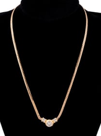 DIAMOND HERRINGBONE NECKLACE SET IN 14K YG