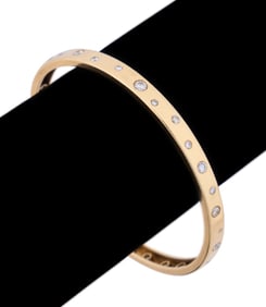 DIAMOND 18K YELLOW GOLD BANGLE BRACELET