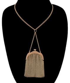 14K COIN PURSE ON 14K YELLOW GOLD CHAIN NECKLACE
