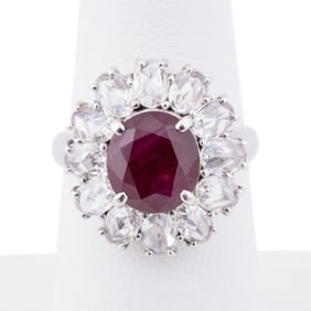 MADAGASCAR RUBY & DIAMOND RING, GIA