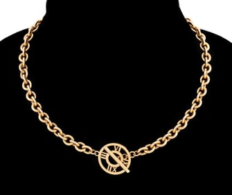 TIFFANY & CO. 'ATLAS' TOGGLE 18K YG NECKLACE