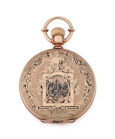 ELGIN POCKET WATCH W/ 14K GOLD BROOKLYN CASE