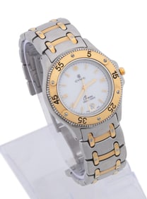 CYMA OCEANA MEN'S SS AND GOLD WRIST WATCH, 36MM