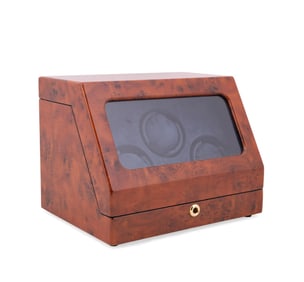 BURLWOOD THREE-SLOT WATCH WINDER BOX