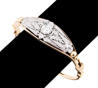 DIAMOND BRACELET SET IN 14K YG & PLATINUM