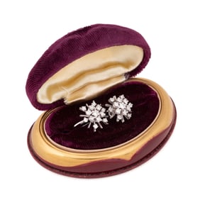 DIAMOND SNOWFLAKE EARRINGS SET IN 14K WG