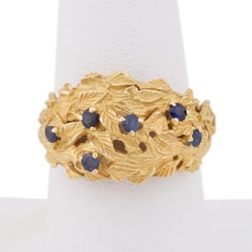 ITALIAN SAPPHIRE ACCENT COCKTAIL RING SET, 18K YG