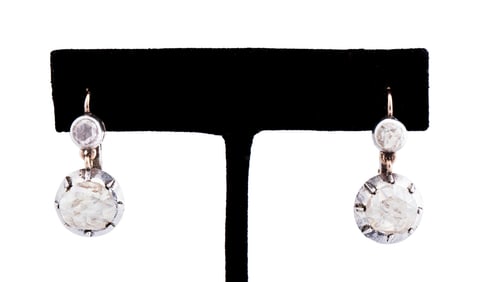 ANTIQUE ROSE CUT DIAMOND EARRINGS
