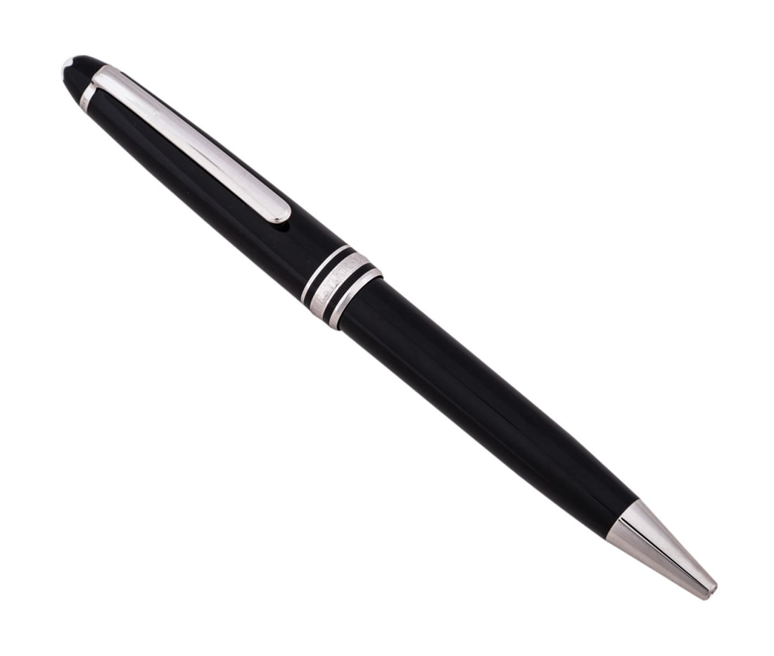 MONTBLANC MEISTERSTUCK PLATINUM BALLPOINT PEN: Montblanc (German, founded 1906), contemporary. Precious resin and platinum plated Meisterstuck Classique ballpoint pen, serial number VN2280745, marked appropriately including to the underside of the