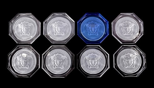 EIGHT VERSACE 'MEDUSA LUMINIERE' COASTERS