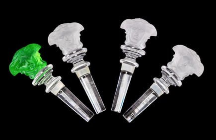 FOUR VERSACE 'MEDUSA LUMINERE' WINE STOPPERS