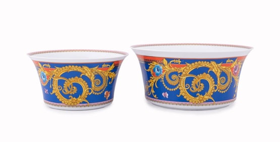 TWO VERSACE 'PRIMAVERA' PORCELAIN SERVING BOWLS