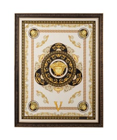 LARGE FRAMED VERSACE MEDUSA GALA THROW