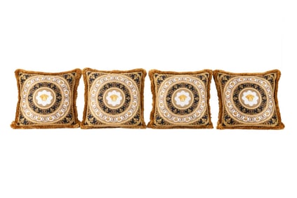 FOUR VERSACE 'I LOVE BAROQUE' BLACK/WHITE PILLOWS
