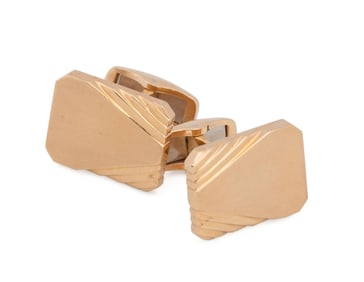 KURT WAYNE CUFFLINKS 14K YELLOW GOLD