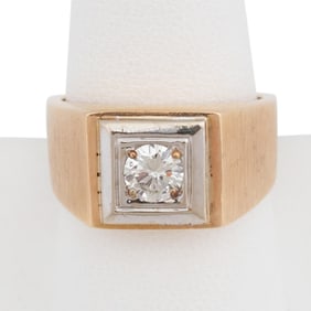 KURT WAYNE DIAMOND 14K YELLOW & WHITE GOLD RING