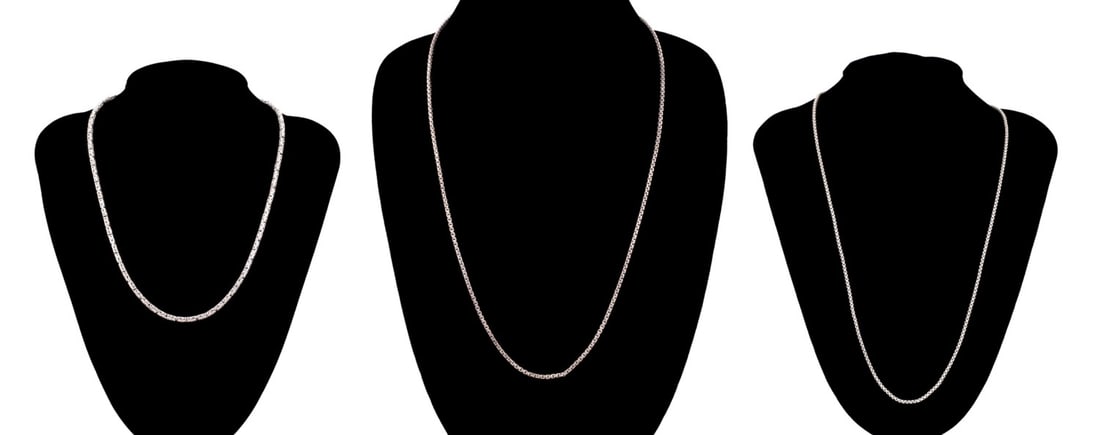 THREE JOHN HARDY SILVER CHAINS, BOX & ROPE (1 of 20)