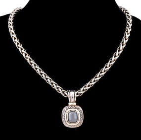 DAVID YURMAN ALBION HEMATITE PENDANT & CHAIN