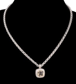 YURMAN CITRINE & DIAMOND ALBION PENDANT & CHAIN