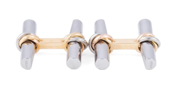 CARTIER 'TRINITY COLLECTION' CUFFLINKS 18K YG