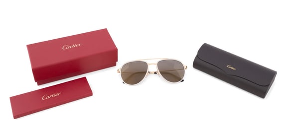 CARTIER GOLD AVIATOR SUNGLASSES CT0325S