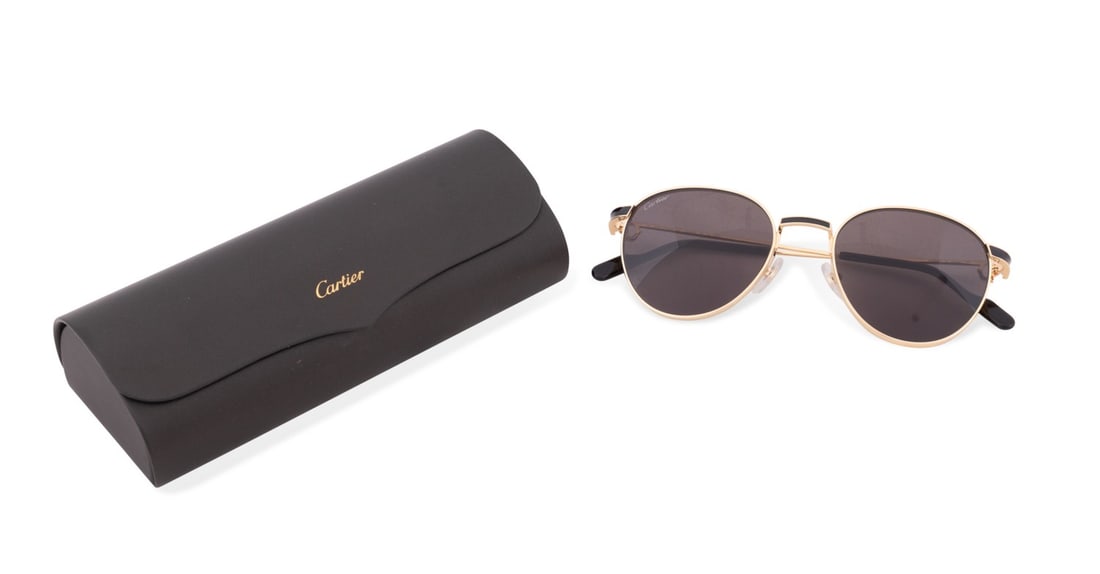 CARTIER GOLD AND BLACK SUNGLASSES (1 of 11)