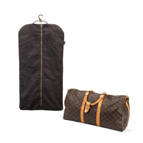 LOUIS VUITTON VINTAGE DUFFLE BAG AND GARMENT BAG