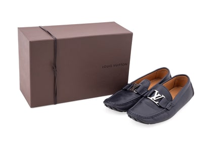LOUIS VUITTON MEN'S 'MONTE CARLO' BLUE MOCCASINS