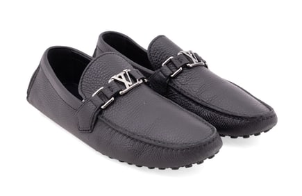 LOUIS VUITTON BLACK HOCKENHEIM DRIVER MOCCASINS