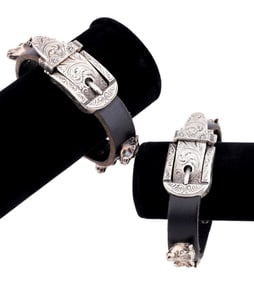 TWO GUCCI 'ANGER FOREST' BRACELETS, STERLING