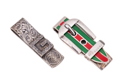 TWO GUCCI MONEY CLIPS, 'G QUADRO' & 'BELT BUCKLE'