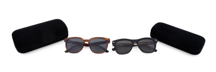 TWO GUCCI SUNGLASSES BLACK AND BROWN