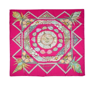 HERMES SAINT-BARTHELEMY ROCAILLE SHELL SILK SCARF