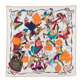 KENG SAW FOR HERMES, 'LE BAL MASQUE' SCARF IN BOX
