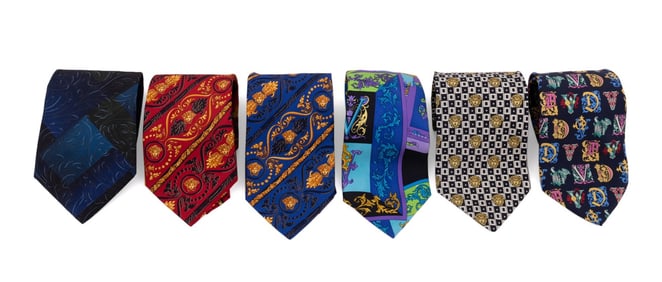 SIX SILK VERSACE TIES