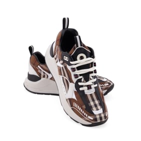 PAIR OF BURBERRY MEN'S SEAN BIRCH CHECK SNEAKERS