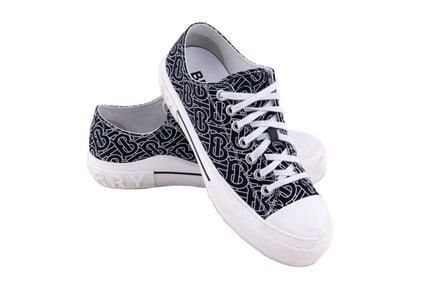 PAIR OF BURBERRY MEN'S TB MONOGRAM SNEAKERS