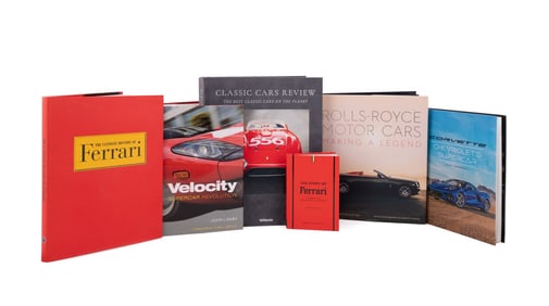 SIX HARDBOUND TABLE TOP CAR ENTHUSIAST BOOKS