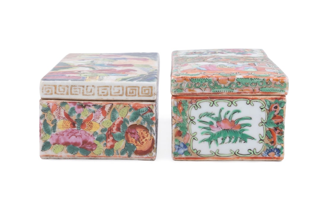 TWO CHINESE EXPORT FAMILLE ROSE PORCELAIN BOXES (1 of 8)