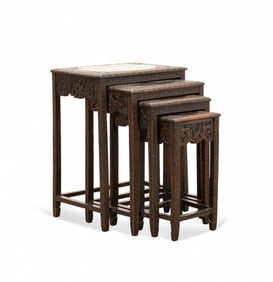 SET OF 4 CHINESE NESTING TABLES