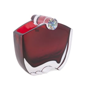 BACCARAT "OCEANIE" RUBY MILLEFIORI VASE