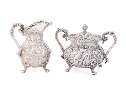 S. KIRK & SON CO. STERLING SUGAR BOWL & CREAM JUG