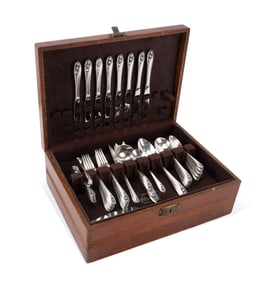 GORHAM 'LILY OF THE VALLEY' SILVER FLATWARE FOR 8