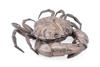 SILVERPLATED CRAB CAVIAR SERVER, MANNER F. LAPINI