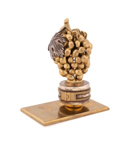 YOSSI SWED GILT & STERLING GRAPE WINE CORK, 5/500