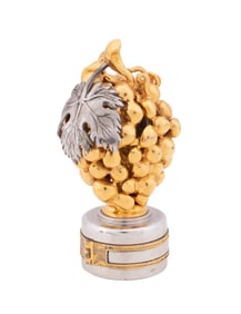 YOSSI SWED GILT & STERLING GRAPE MOTIF WINE CORK
